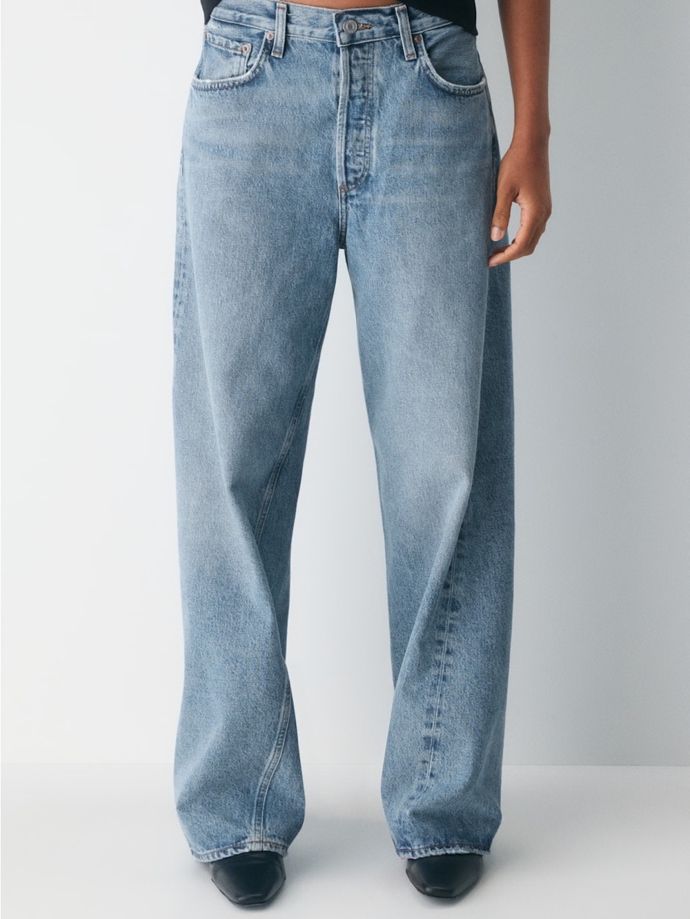 Agolde Light Blue Wide Leg Flare Jeans - Picture 7 of 7